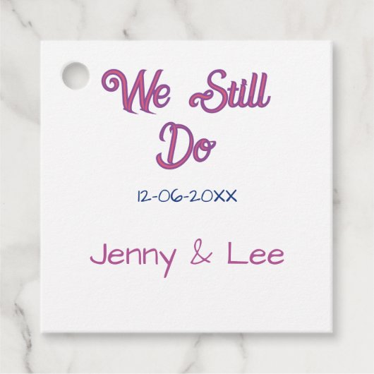 We still do bruin roze naam datum jaar boho retro bedankjes labels (Voorkant)