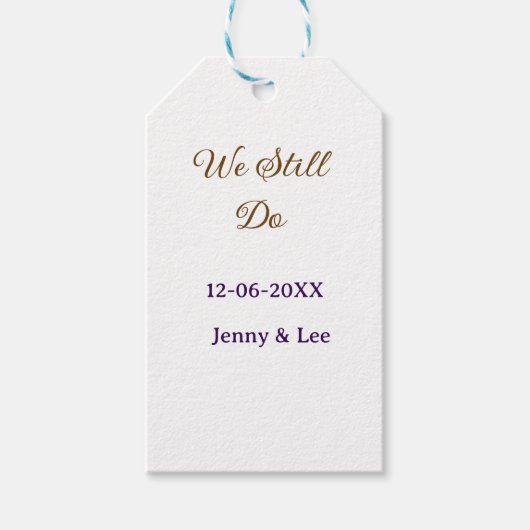 We still do bruin roze naam datum jaar boho retro cadeaulabel (Voorkant)