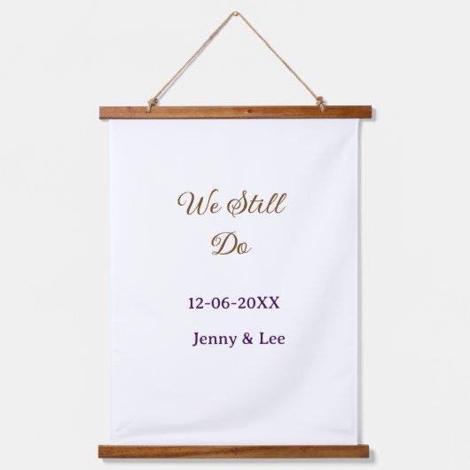 We still do bruin roze naam datum jaar boho retro  hangend wandkleed (Voorkant)