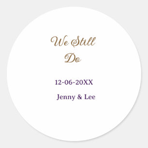 We still do bruin roze naam datum jaar boho retro  ronde sticker