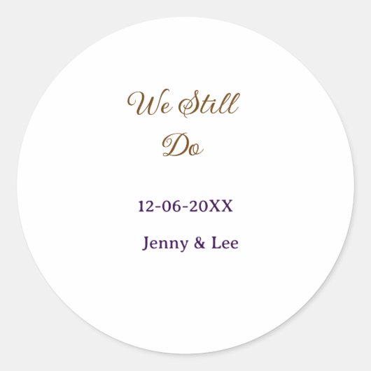 We still do bruin roze naam datum jaar boho retro ronde sticker (Voorkant)