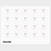 We still do bruin roze naam datum jaar boho retro vierkante sticker (Vel)