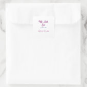 We still do bruin roze naam datum jaar boho retro vierkante sticker (Tas)