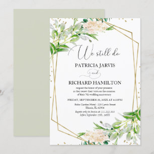 We Still Do Elegant Greenery Vow Renewal Kaart