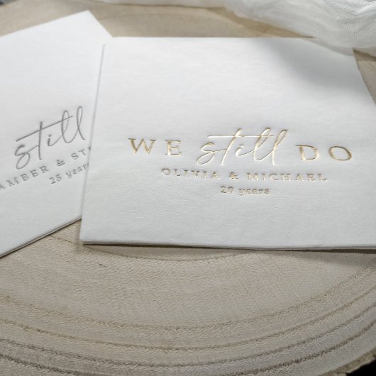 We Still Do Elegant Wedding Anniversary Gold Folie Servetten