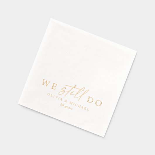 We Still Do Elegant Wedding Anniversary Gold Folie Servetten (Links)