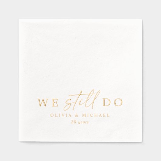 We Still Do Elegant Wedding Anniversary Gold Folie Servetten (Voorkant)