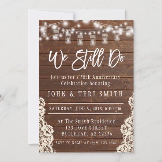 We Still Do Houten Bruiloft Herdenking Kaart (Voorkant)