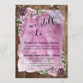 We Still Do, Houten Waterverf Bloemen Jubileum Kaart