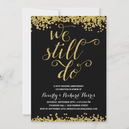 We Still Do | Jubileumfeest met nep goud folie Kaart (Voorkant)