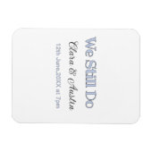 We still do koppel naam datum blauw pastel grijs r magneet (Horizontaal)