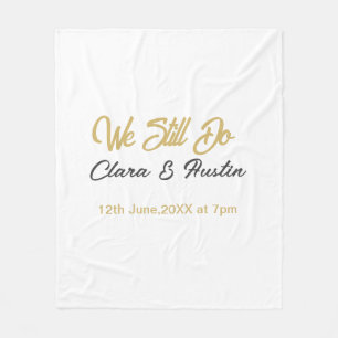 We still do koppel naam datum champagne goud gelof fleece deken