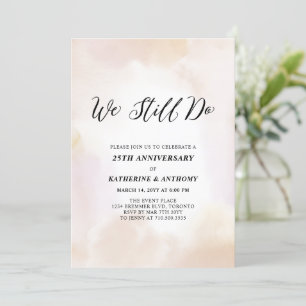 We Still Do   Modern Aquarel 25-jarig Huwelijksjub Kaart
