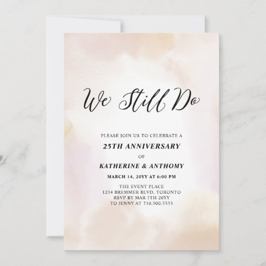 We Still Do | Moderne Waterverf 25ste Verjaardag Kaart (Voorkant)