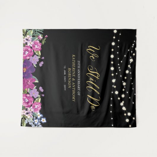 We Still Do | Slingerende Trouwdag-herdenking Wandkleed (Voorkant (horizontaal))