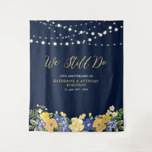 We Still Do Slingerlichten Huwelijksjubileum Ta Wandkleed