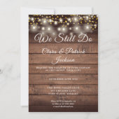 We Still Do Vow Renewal Rustic Wood String Lichtje Kaart (Voorkant)