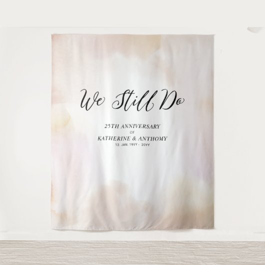 We Still Do | Waterverf Huwelijksjubileum Wandkleed (Voorkant)