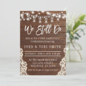 We Still Do Wood Rustic Huwelijk Jubileum Kaart (Staand voorkant)