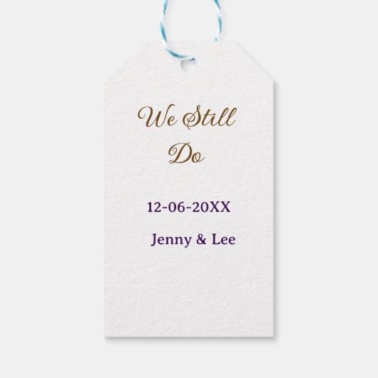 We still doen roze bruin naam datum jaar boho retr cadeaulabel (Achterkant)