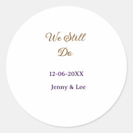 We still doen roze naam datum jaar boho retro s ronde sticker