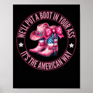 We stoppen een laars in je Westerne Cowgirl 4th of Poster