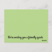 We sturen je een vriendschappelijke Quack - Post C Briefkaart (Achterkant)