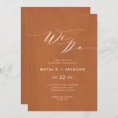 We sturen scripttekst elegant bruiloft uit aankondiging (Voorkant / Achterkant)