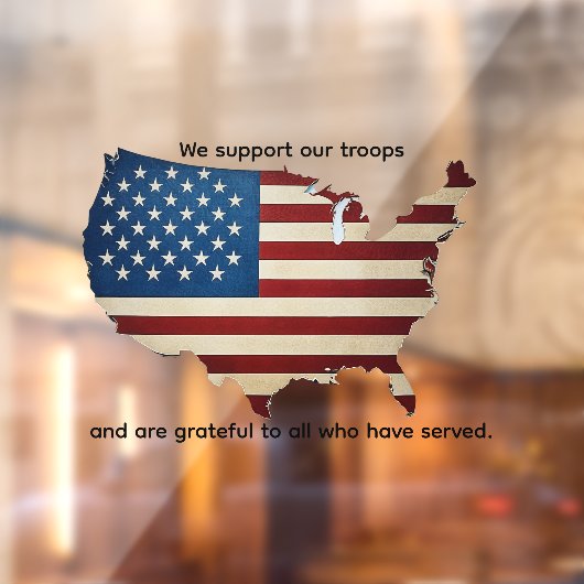 We support our troops and all who have served raamsticker (Vel 2)