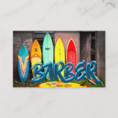 We Surven op zondag en op maandag op een blauwe pl Visitekaartje (Voorkant)