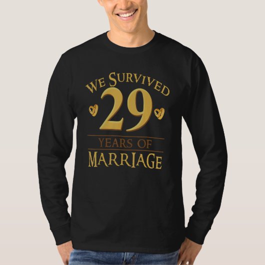 We Survived 29 Years Of Marriage Couple 29th Anniv T-shirt (Voorkant)