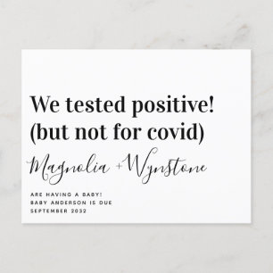 We testten positief Funny Pregnancy Announding Aankondigingskaart