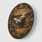 We the People 1776 Rustic American Flag Grote Klok (Hoek)