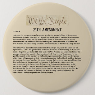 We the People 25e amendement Grondwet Weerstand Ronde Button 6,0 Cm