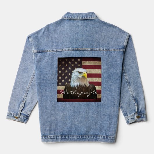 We The People American Flag Bald Eagle  Denim Jacket (Achterkant)