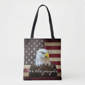 We The People American Flag Bald Eagle Tote Bag (Voorkant)