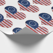 We The People American Flag Heart Cadeaupapier (Hoek)