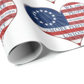 We The People American Flag Heart Cadeaupapier (Rol Hoek)