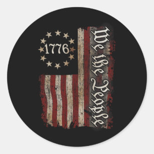 We The People Amerikaanse Geschiedenis 1776 Onafha Ronde Sticker