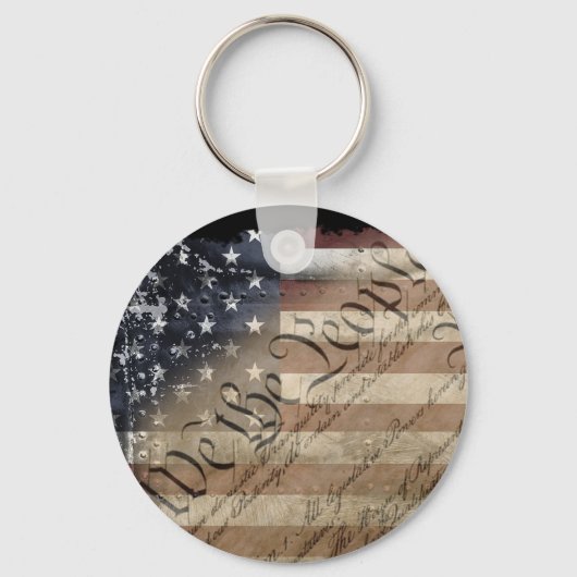 We The People Amerikaanse Vlag Sleutelhanger (Voorkant)