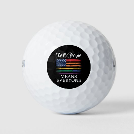 We The People Betekent Iedereen LGBTQ Pride Golfballen (Voorkant)