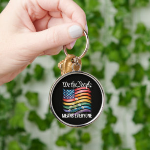 We The People Betekent Iedereen Regenboog Sleutelhanger