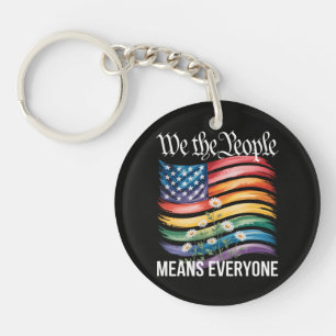 We The People Betekent Iedereen Regenboog Sleutelhanger