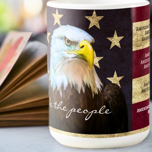 We The People Bill of Rights Flag Bald Eagle  Koffiemok