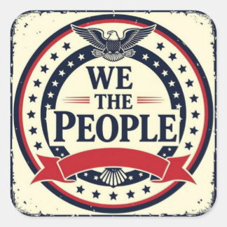 We the people classic American emblem Vierkante Sticker