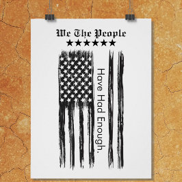 We The People Distressed Flag Vertical Perfect Poster