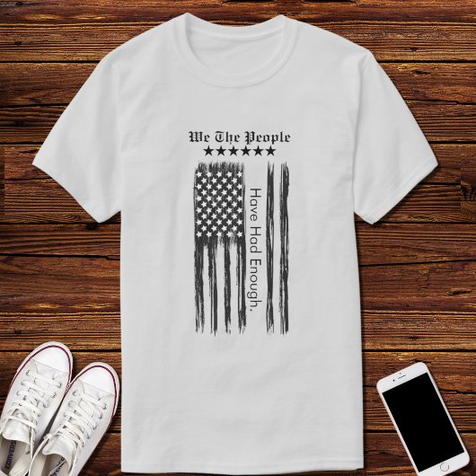 We The People Distressed Flag Vertical T-shirt