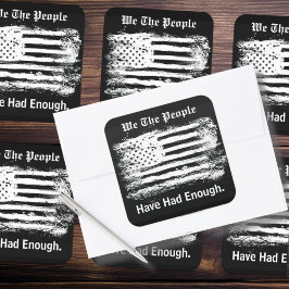 We The People Distressed Flag Vierkante Sticker