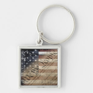 We The People Industrieel Amerikaanse Vlag Sleutel Sleutelhanger