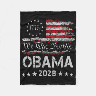 We The People Obama President 2028 Vintage Us Flag Fleece Deken